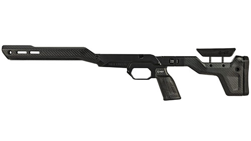 Le MDT HNT-26 est léger, fabriqué en alliage de magnésium et fibre de carbone, avec réglages personnalisables et compatibilité AICS, parfait pour les chasseurs.